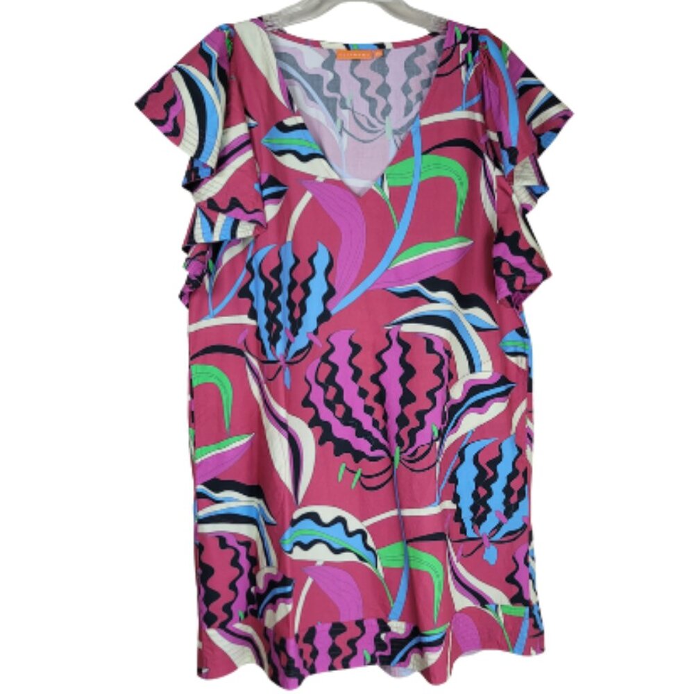 Oliphant Flirty V Neck Short Dress Size XXL